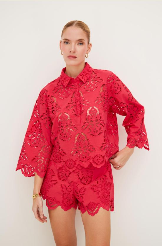  카라 카라 블라우스 에리카 셔츠 아젤리아 아일렛