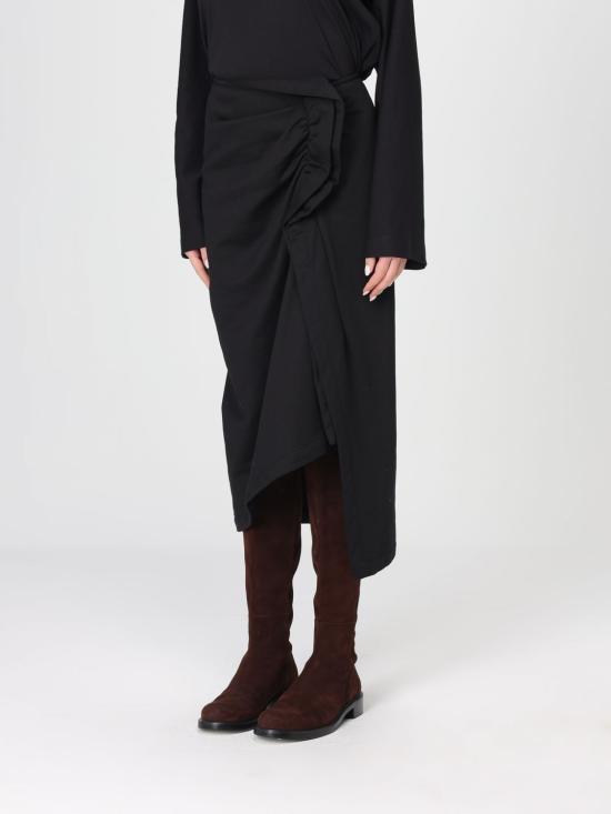 25FW 드리스 반 노튼 롱 스커트 0111402611 900 Black - DRIES VAN NOTEN
