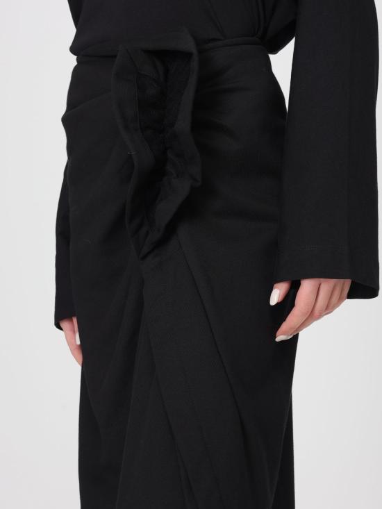 25FW 드리스 반 노튼 롱 스커트 0111402611 900 Black - DRIES VAN NOTEN
