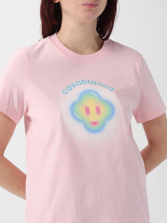 26SS 카사블랑카 반팔 티셔츠 WSP26JTS02001 PALE Pink - CASABLANCA