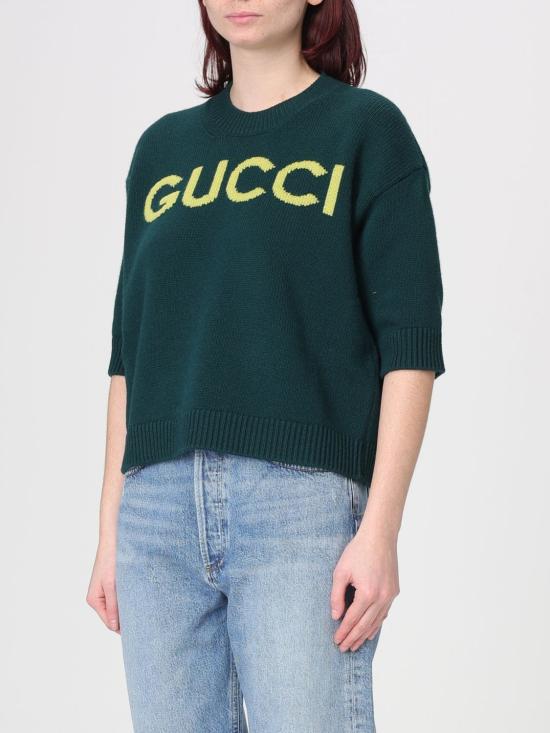 26SS 구찌 인타르시아 소프트 울 탑 851972XKEBC 3027 Green - GUCCI