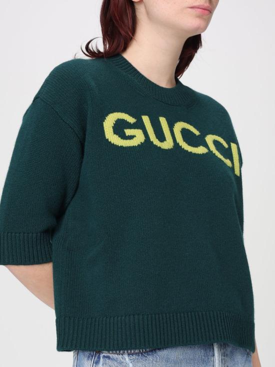 26SS 구찌 인타르시아 소프트 울 탑 851972XKEBC 3027 Green - GUCCI