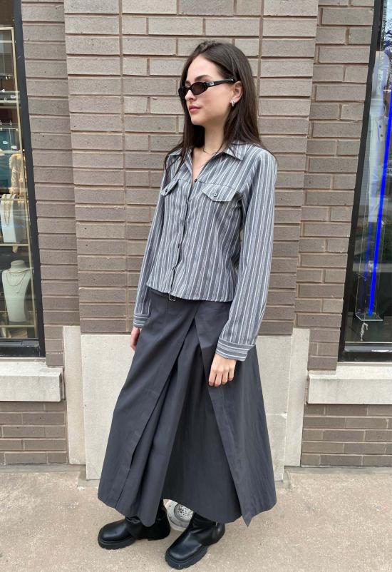  더 엔케이씨 스토어 블라우스 NKC 스토어 그레이슨 버튼업 탑 - The NKC Store