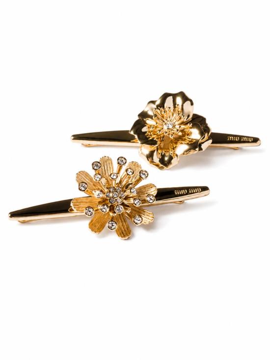 26SS 미우미우 헤어 액세서리 5IF2752IF1 F05F8 ORO VINTAGE CRYSTA