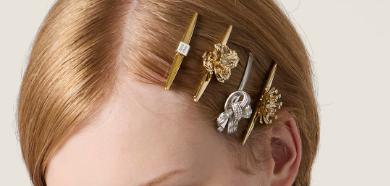 26SS 미우미우 헤어 액세서리 5IF2752IF1 F05F8 ORO VINTAGE CRYSTA - MIU MIU