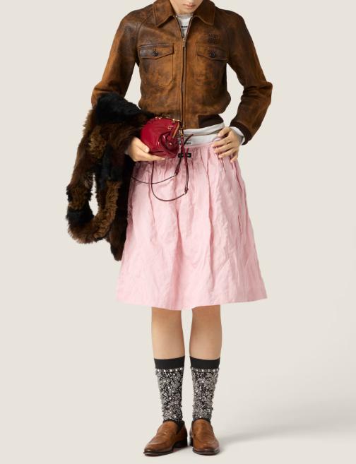 26SS 미우미우 숏 스커트 MG2425SOOO1FL6 F0442 PETALO - MIU MIU