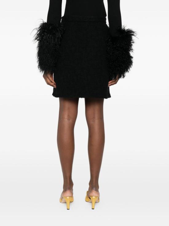 26SS 발렌티노 가라바니 미디 스커트 BRAEH0 9VM0NO Black - VALENTINO GARAVANI