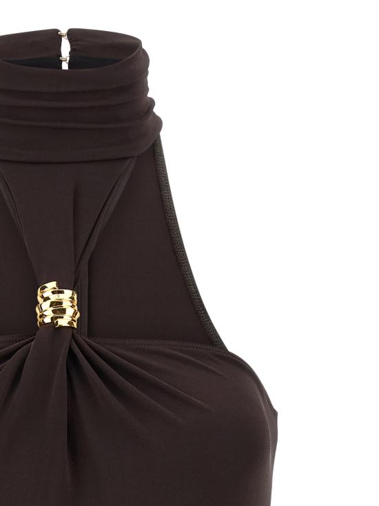 26SS 엘리자베타프랜치 바디수트 티셔츠 BO01761E2EV9 Brown - ELISABETTA FRANCHI