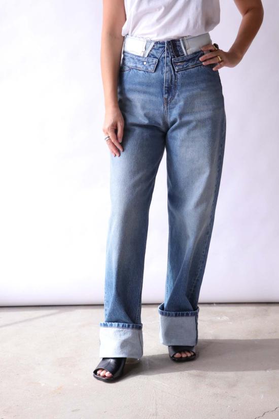  MM6 메종마르지엘라 데님 팬츠 Mm6 메종 마르지엘라 스트레이트 레그 진 - MM6 MAISON MARGIELA