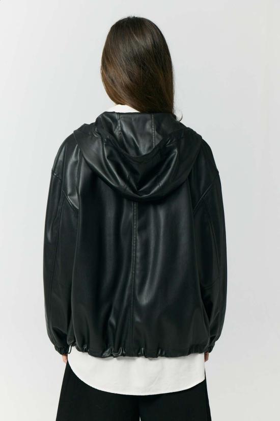  던스트 가죽 자켓 유니섹스 비건 가죽 윈드브레이커 재킷 블랙 - DUNST