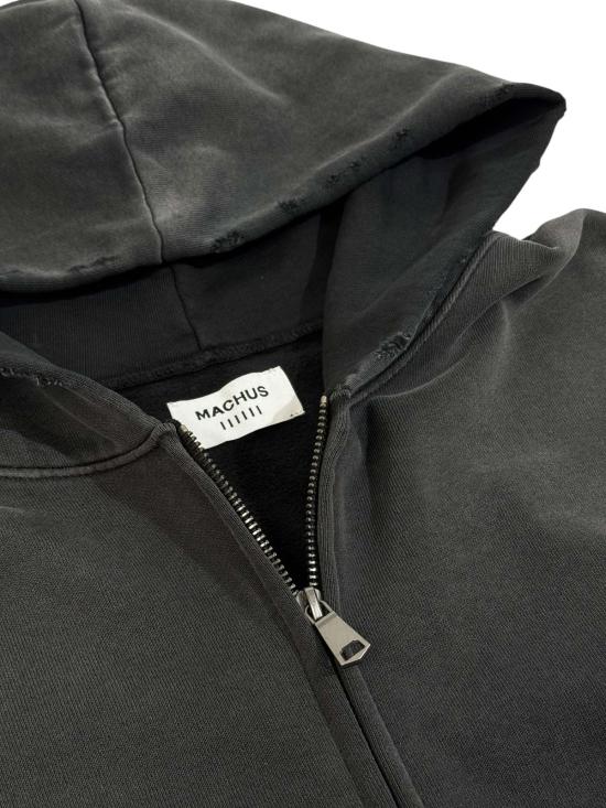  마커스 긴팔 티셔츠 마추스 프라이빗 라벨 스래시드 레즈너 지퍼 후드티 - MACHUS PRIVATE LABEL