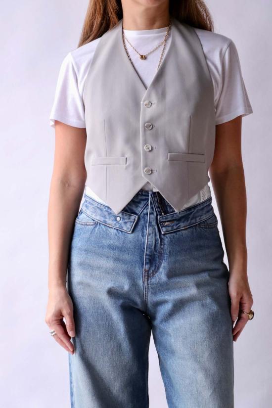  MM6 메종마르지엘라 블라우스 Mm6 Maison Margiela Gilet 탑 페일 그레이