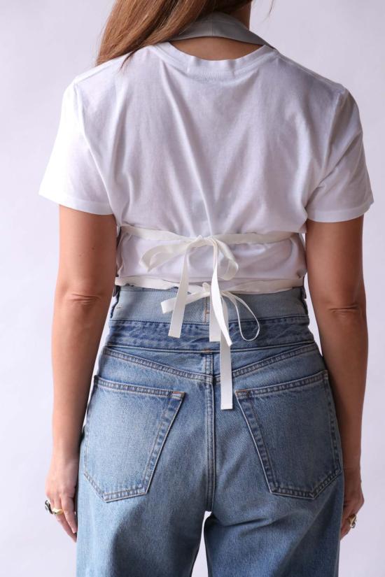  MM6 메종마르지엘라 블라우스 Mm6 Maison Margiela Gilet 탑 페일 그레이 - MM6 MAISON MARGIELA