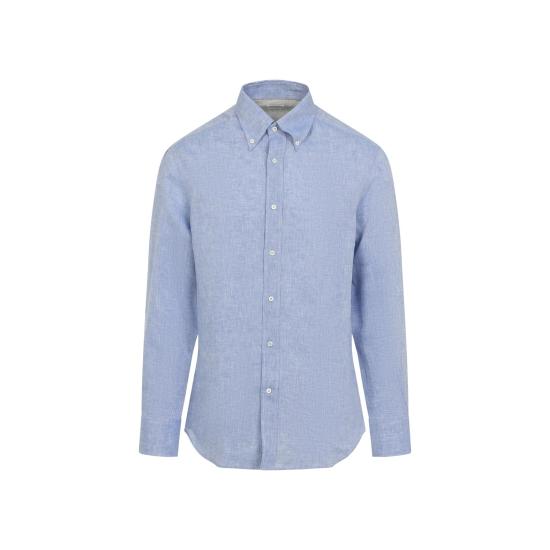 26SS 브루넬로 쿠치넬리 긴팔 셔츠 MM6841716 C105 CELESTE BLUE