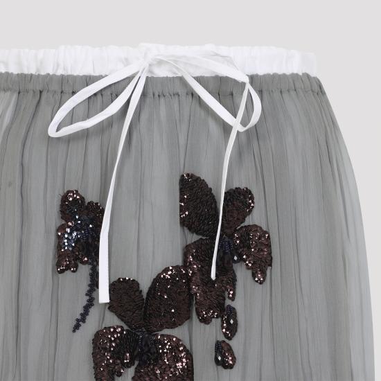 26SS 프라다 미디 스커트 P172ZRSOOO 18QL F0024 ALLUMINIO - PRADA