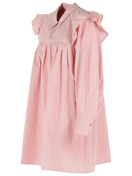 26SS 가니 스트라이프 미니 셔츠 드레스 A1030161868 Pink - GANNI