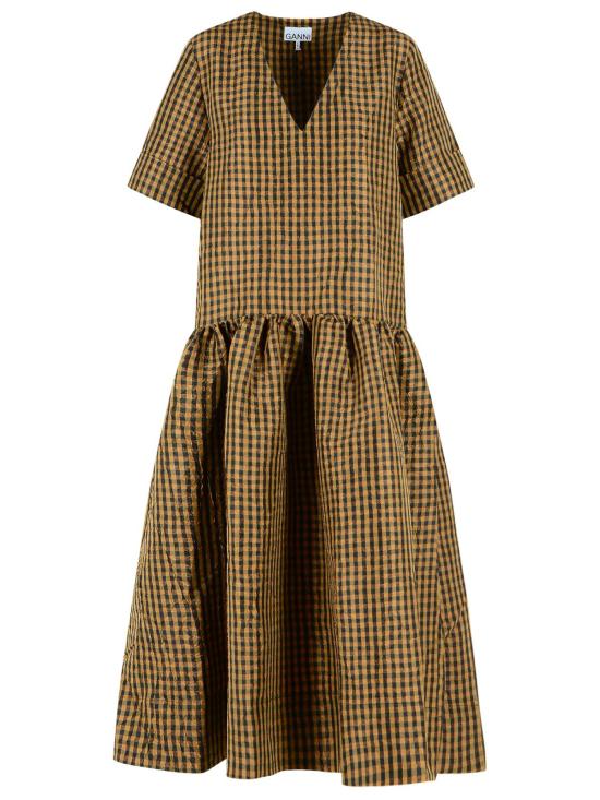 26SS 가니 미디 원피스 A1030137925 Brown