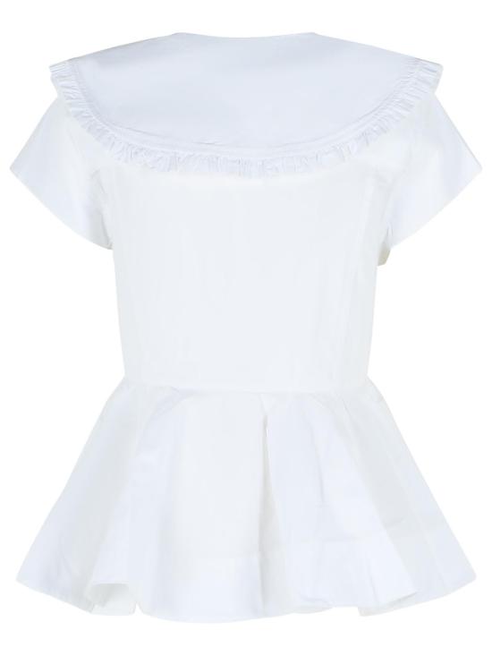 26SS 가니 쇼트 코튼 러플 셔츠 A1040093151 White - GANNI