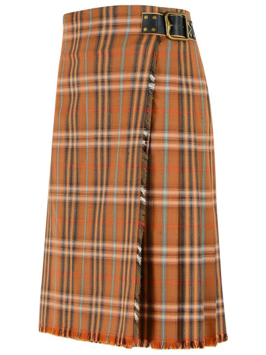 26SS 버버리 미디 스커트 8113987C4032 Brown - BURBERRY