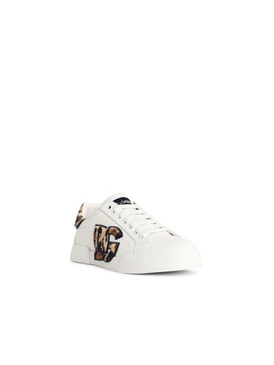 26SS 돌체앤가바나 포르토피노 라이트 스트로벨 레더 스니커즈 CK2395 A02258S543 White - DOLCE & GABBANA
