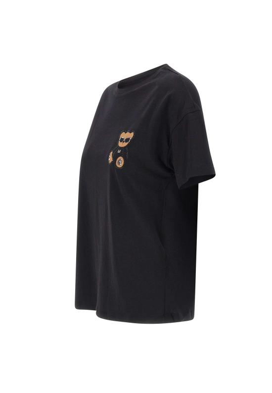 25FW 리우조 반팔 티셔츠 MF5416JS923 M9957 Black - LIU JO