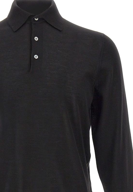 25FW 필리포 드 로렌티스 폴로 티셔츠 PL1ML LSC18R990 Black - FILIPPO DE LAURENTIIS