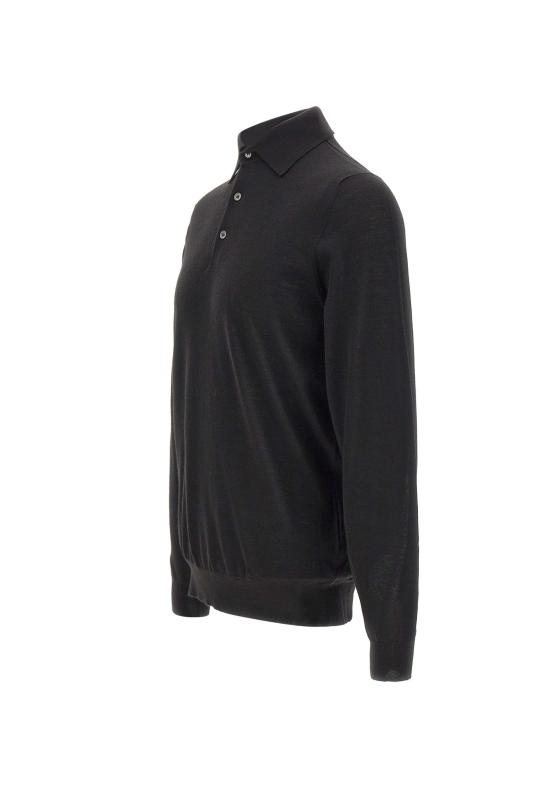 25FW 필리포 드 로렌티스 폴로 티셔츠 PL1ML LSC18R990 Black - FILIPPO DE LAURENTIIS