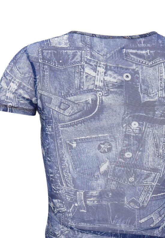 26SS 디젤 반팔 티셔츠 A22061 0CJBM8IX Blue - DIESEL