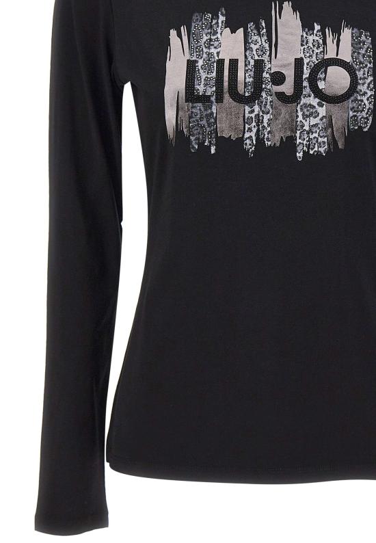 25FW 리우조 반팔 티셔츠 MF5464JS923 P9162 Black - LIU JO