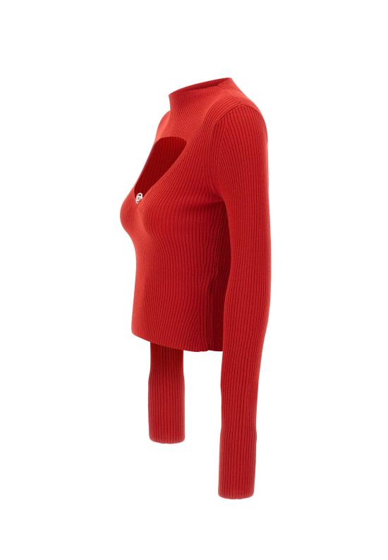 25FW 디젤 M-올리나 립드 울 점퍼 A18904 0PLBF42A Red - DIESEL