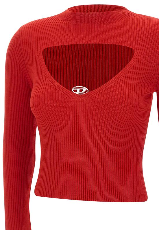 25FW 디젤 M-올리나 립드 울 점퍼 A18904 0PLBF42A Red - DIESEL