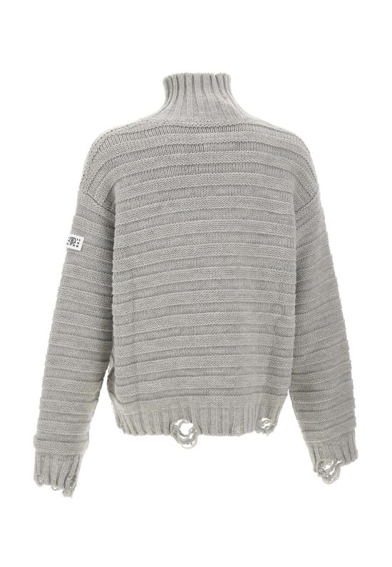 25FW MM6 메종마르지엘라 스웨터 SH0HA0004 M13040857M Grey - MM6 MAISON MARGIELA