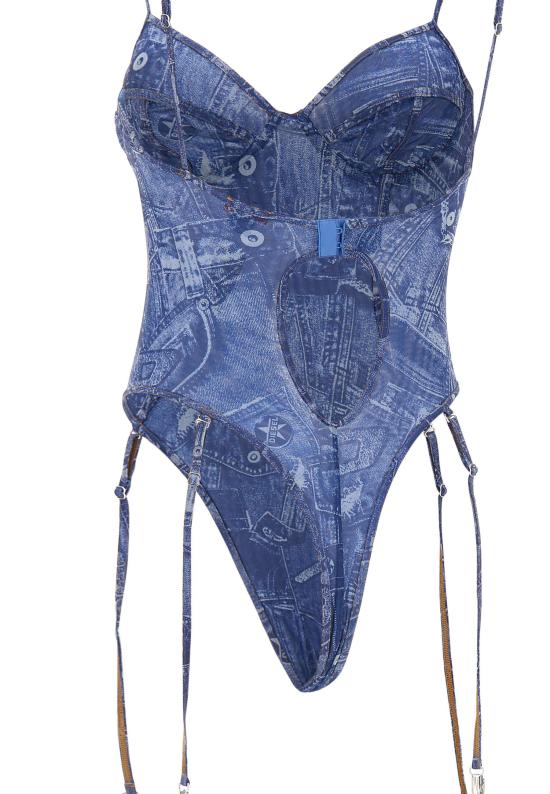 26SS 디젤 바디수트 티셔츠 A21204 0CJBM8IX Blue - DIESEL