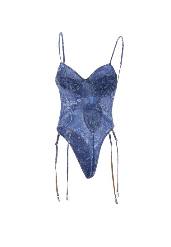 26SS 디젤 바디수트 티셔츠 A21204 0CJBM8IX Blue - DIESEL