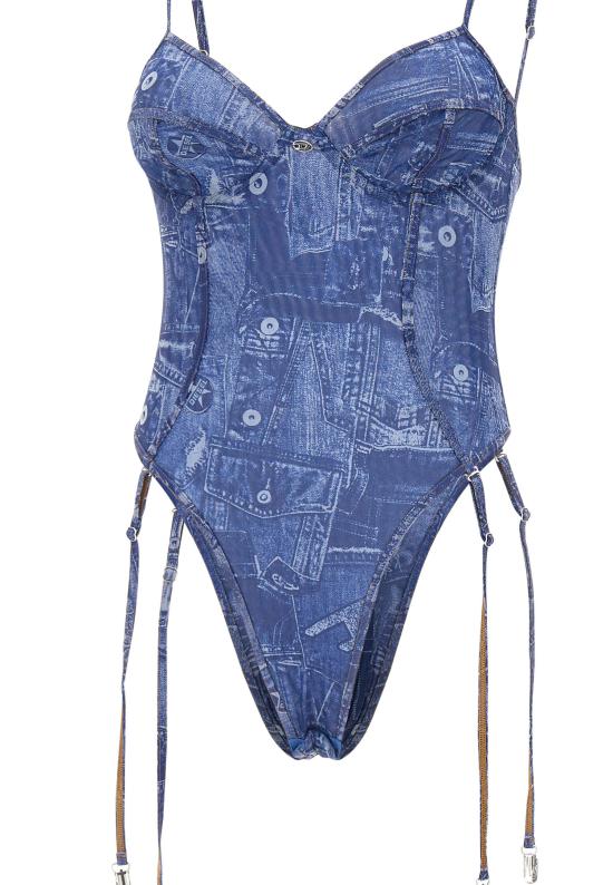 26SS 디젤 바디수트 티셔츠 A21204 0CJBM8IX Blue - DIESEL