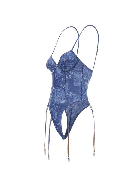 26SS 디젤 바디수트 티셔츠 A21204 0CJBM8IX Blue - DIESEL