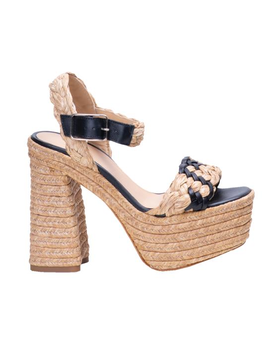  까스따네르 힐/펌프스 023040 4091 4091 Rafia NATURAL NEGRO NERO BIANCO