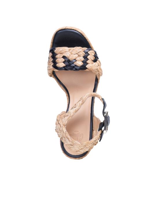  까스따네르 힐/펌프스 023040 4091 4091 Rafia NATURAL NEGRO NERO BIANCO - CASTANER