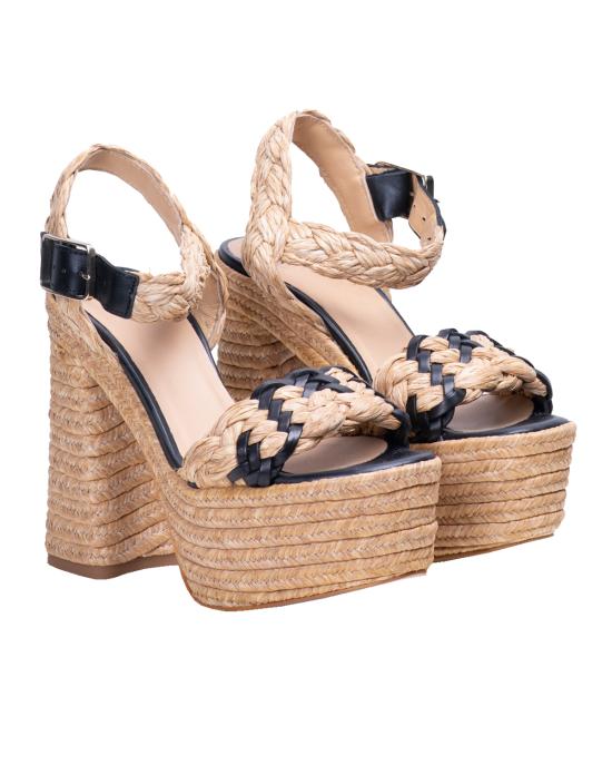  까스따네르 힐/펌프스 023040 4091 4091 Rafia NATURAL NEGRO NERO BIANCO - CASTANER