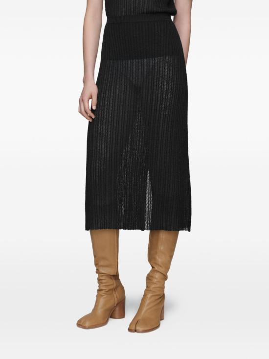 26SS 마르지엘라 리브드 니트 미디 스커트 S51ME0059M13237900F BLACK - MAISON MARGIELA