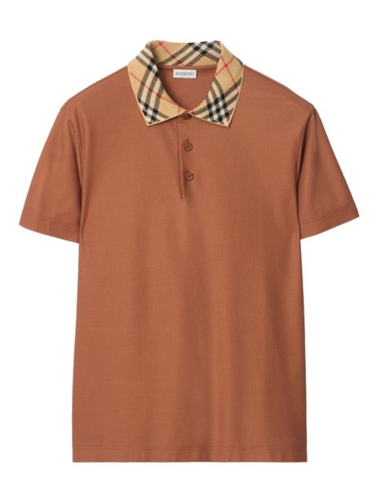 26SS 버버리 체크 칼라 코튼 폴로 셔츠 8118948C4173 BROWN