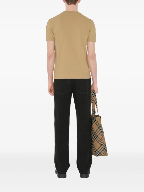 26SS 버버리 체크 트리밍 코튼 티셔츠 8106247B8626 BEIGE - BURBERRY