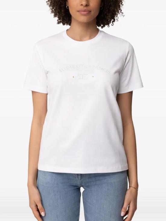 26SS 엘리자베타프랜치 반팔 티셔츠 MA01761E2 270 GESSO - ELISABETTA FRANCHI