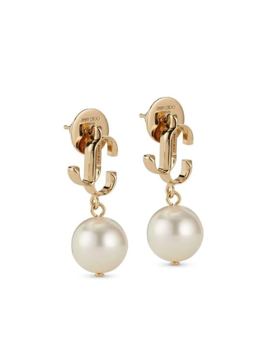 26SS 지미추 이어링 JC PEARL EARRING DXQ GOLD WHITE - JIMMY CHOO