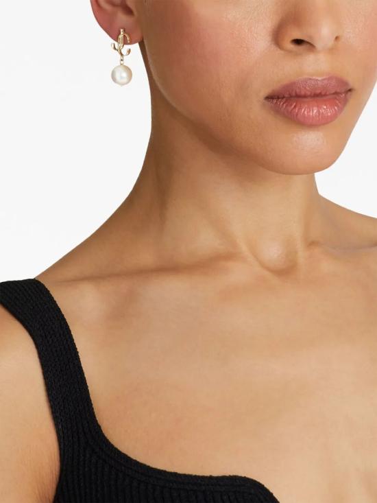 26SS 지미추 이어링 JC PEARL EARRING DXQ GOLD WHITE - JIMMY CHOO