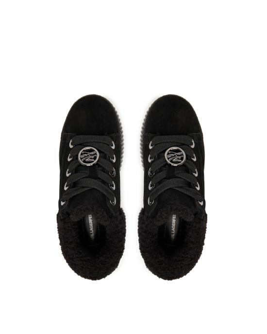 25FW 칼라거펠트 스니커즈 KL42312 50X black suede NERO - KARL LAGERFELD