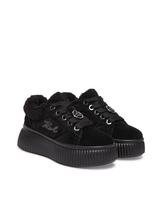 25FW 칼라거펠트 스니커즈 KL42312 50X black suede NERO - KARL LAGERFELD