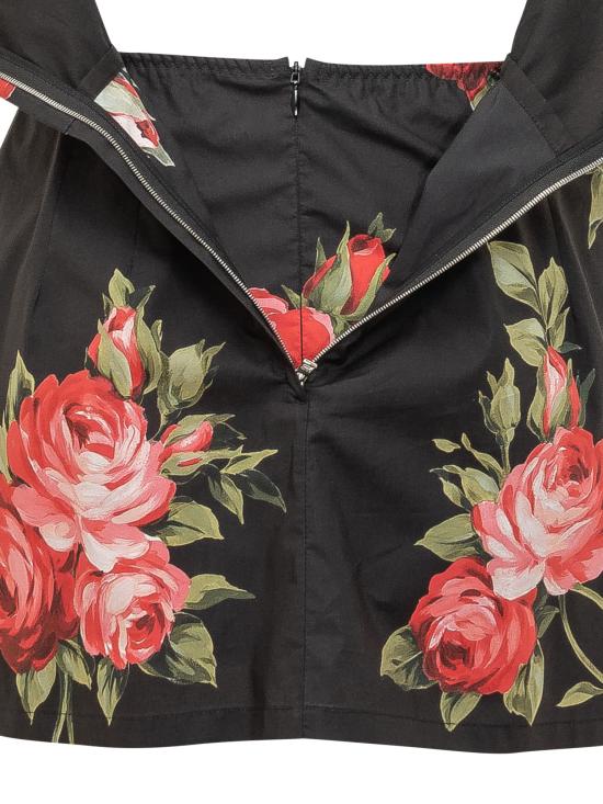 26SS 돌체앤가바나 반팔 티셔츠 F7BB8THS5UT HN5ZN BOUQUET ROSE FDO NERO - DOLCE & GABBANA