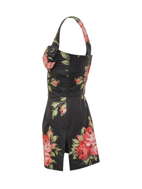 26SS 돌체앤가바나 반팔 티셔츠 F7BB8THS5UT HN5ZN BOUQUET ROSE FDO NERO - DOLCE & GABBANA