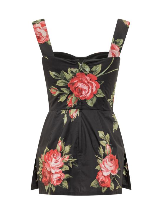 26SS 돌체앤가바나 반팔 티셔츠 F7BB8THS5UT HN5ZN BOUQUET ROSE FDO NERO - DOLCE & GABBANA